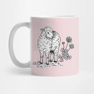 A Sheep With a Clover Mug